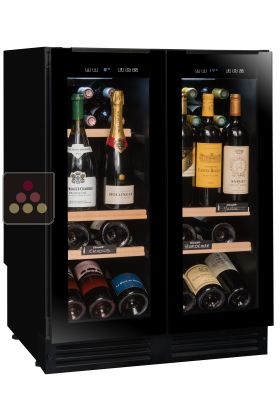 Dual temperature wine cabinet for service