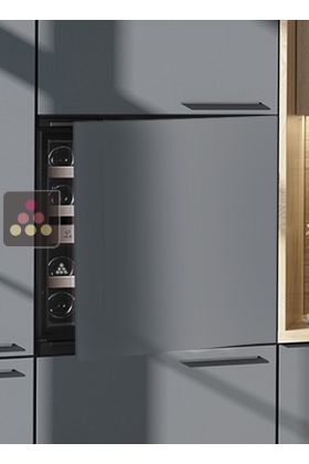 Dual temperature built in wine cabinet for service self-ventilated with a customizable front