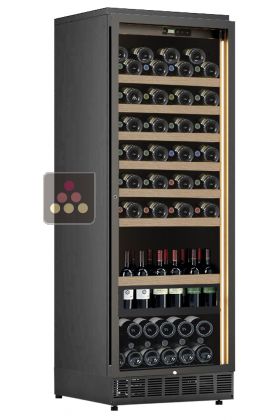 Single temperature built-in wine cabinet for storage or service - Sliding shelves and sliding drawer