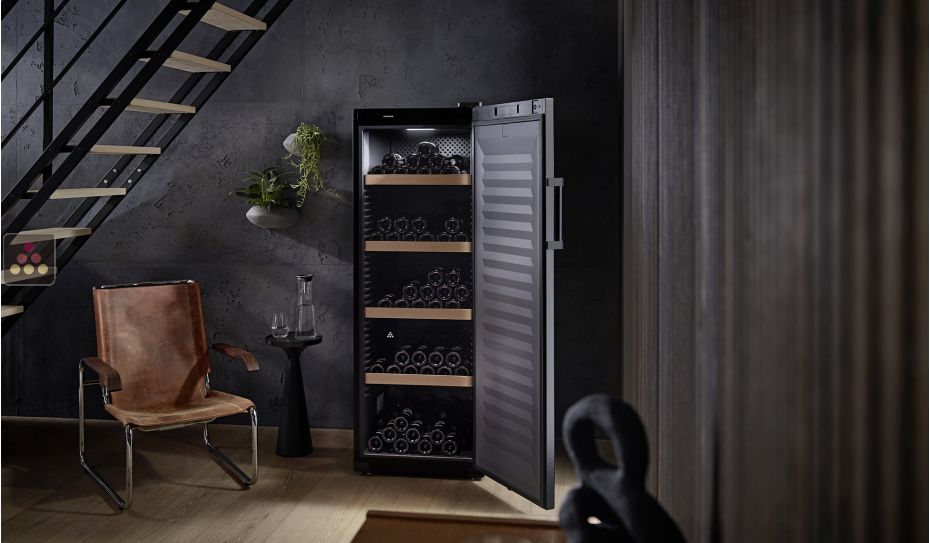 Single-temperature wine cabinet for ageing or service