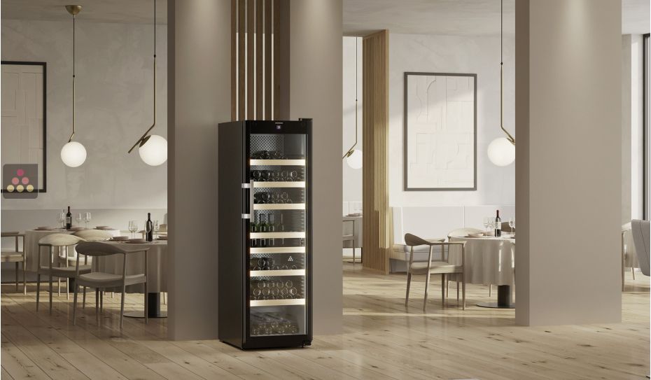 Connected single-temperature wine cabinet for ageing or service