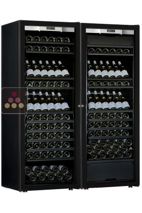 Combination of a single temperature wine cabinet and a 3 temperatures multipurpose wine cabinet - Mixed equipment - Full Glass door