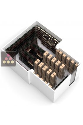 Arrangement of 11814 bottles cellars - Specific manufacturing - Essentiel System - H=220cm