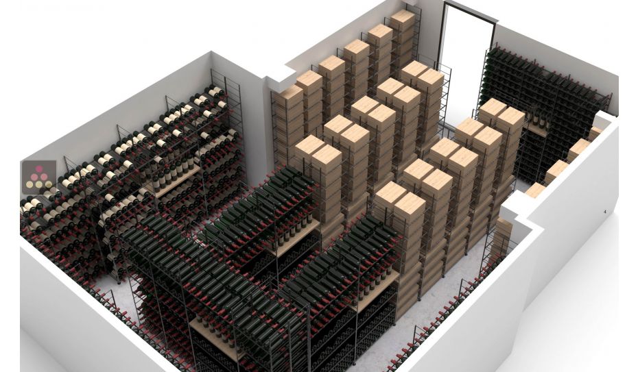 Arrangement of 11814 bottles cellars - Specific manufacturing - Essentiel System - H=220cm