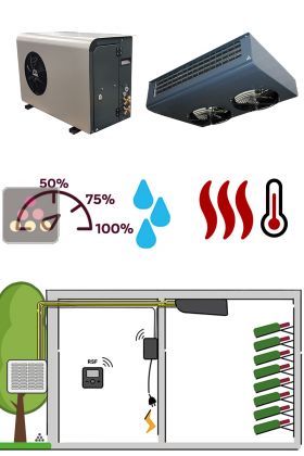 Air conditioner for natural wine cellar 1100 W - Ceiling unit cooler - Cold, humidifier and heating 