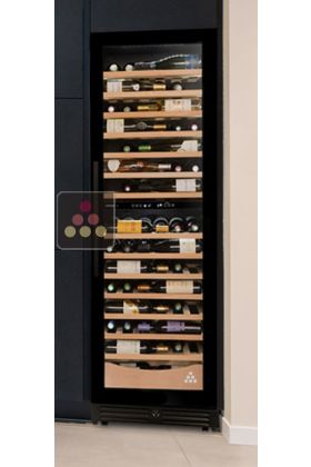 Built-in two temperature wine for service and aging cabinet