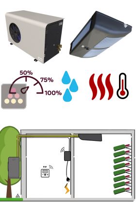 Air conditioner for natural wine cellar 3500 W - Ceiling unit cooler - Cold, humidifier and heating 