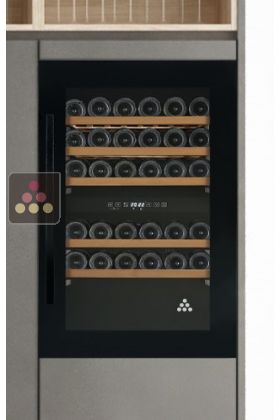 Built-in wine cabinet with 2 temperature zones for service and/or ageing
