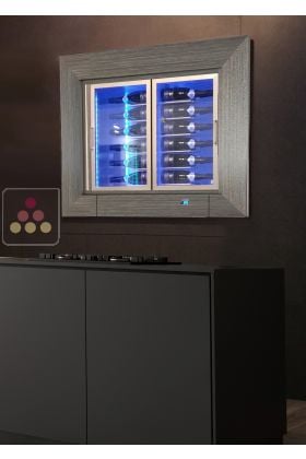 Built-in multi-temperature wine display cabinet - 36cm deep - Horizontal bottles - Flat frame