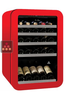 Mono-temperature wine cabinet for service - Red finish