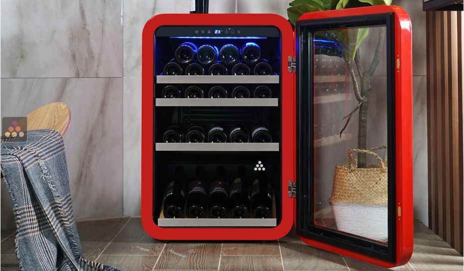 Mono-temperature wine cabinet for service - Red finish