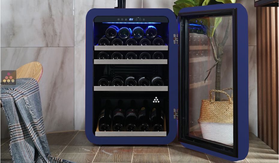 Mono-temperature wine cabinet for service - Blue finish