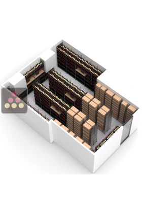 Arrangement of 11170 bottles cellars - Specific manufacturing - Essentiel System - H=220cm