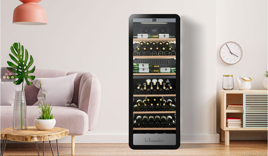 2-temperature wine cabinet for service and/or storage