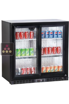Built-in display fridge for installation under counter - 2 sliding doors