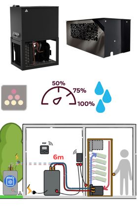 Wine cellar air conditioner 1050 watts - Chill water loop technology - 6m connection  - Cooling and Humidifying