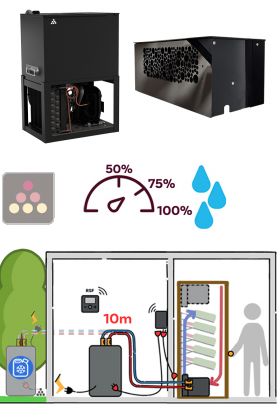 Wine cellar air conditioner 1050 watts - Chill water loop technology - 10m connection  - Cooling and Humidifying