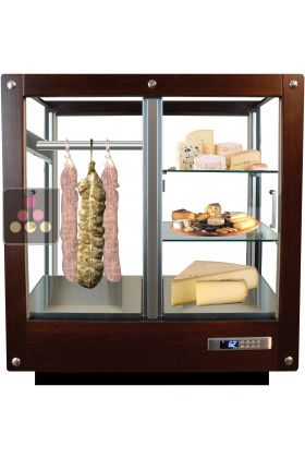 4-sided refrigerated display cabinet for storage or service of cheese and cold meat