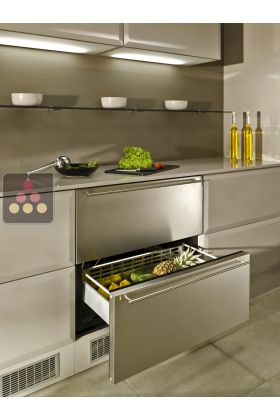 Built-in Drawer fridge with stainless steel front