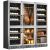 Built-in 6-temperature combination inox: 3 wine cellars for serving or storage, 1 cured meat cellar, 1 cheese cellar and 1 cigar cellar