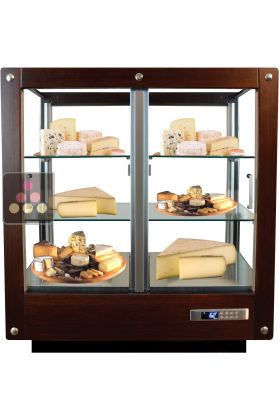 4-sided refrigerated display cabinet for storage or service of cheese
