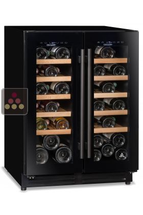 Dual temperature wine cabinet for service