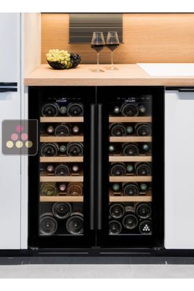 Built-in dual temperature wine cabinet for service