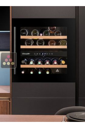 Built-in dual temperature wine cabinet for service
