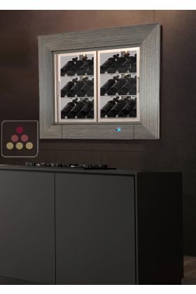 Built-in multi-temperature wine display cabinet - Inclined presentation - Flat frame