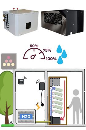 Air conditioner for wine cellar 780W - Wine cabinet evaporator - Water-cooled condensing - Cooling and Humidifying