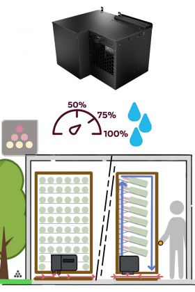 Monobloc air conditionner 1 temperature for wine cabinet 800W - Cooling and humidifying - Down evacuation - 30m3