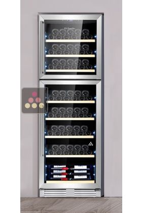 Built-in 2 temperature wine cabinet for service or storage - 2 independent zones