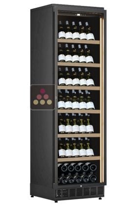 Single temperature built in wine cabinet for storage or service - Inclined bottles display - Left hinged - Exhibition model