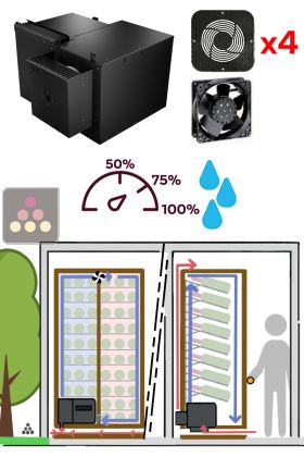 Monobloc air conditionner 2 temperatures for wine cabinet 680W - Cooling and humidifying - Up evacuation - 20m3