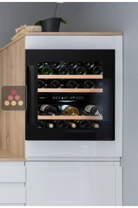 Dual temperature built in wine service cabinet