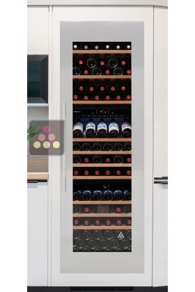 Triple temperature built in wine service cabinet