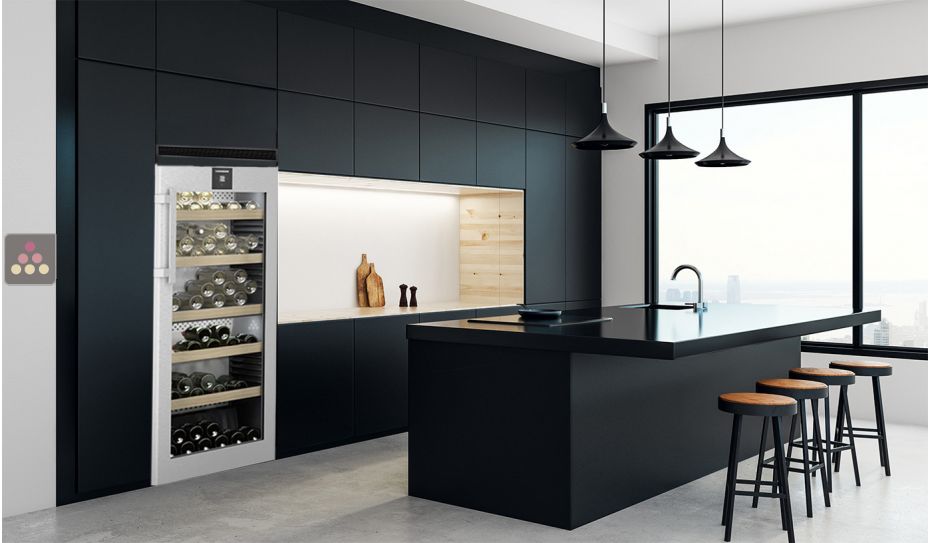 Built-in connected 2 temperature wine cabinet for aging or service