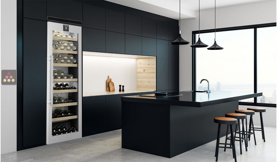 Built-in connected 2 temperature wine cabinet for ageing or service
