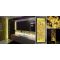 Kit of 2 synthetic glass panel with backlighting with white frame - Gold Pépites Inclusions