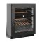 Dual temperature dark inox wine service cabinet