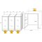 Built-in combination of 3 conservation or service wine cabinet - Stainless steel cladding - Vertical bottles
