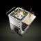 Outdoor mobile bar with refrigerated cabinet and insulated presentation bin with protective cover, chopping board and serving tray - Occasion