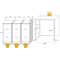 Built-in combination of 3 conservation or service wine cabinet - Vertical bottles