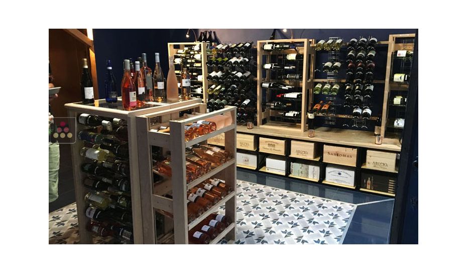 Wooden storage rack for 576 bottles