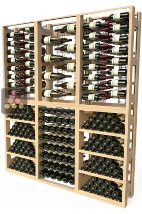 Wooden storage rack for 304 bottles