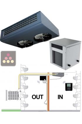 Air conditioner for natural wine cellar up to 48m3 - cold production only - Ceiling unit cooler