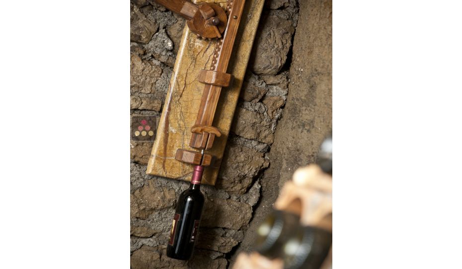 Stone and wooden wall corkscrew