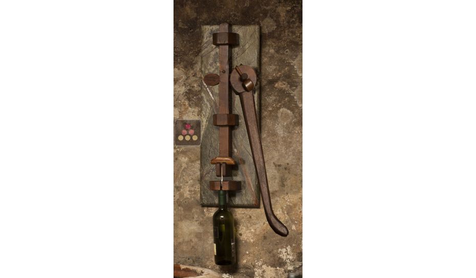 Stone and wooden wall corkscrew