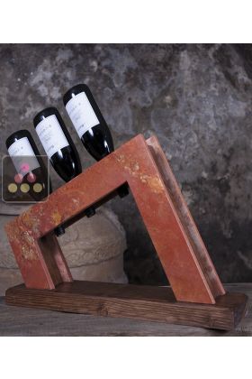 Stone and wooden bottle display unit