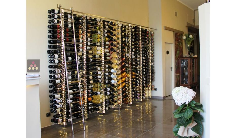 Wall Wine Rack in Clear Plexiglass for 56 bottles - (optional LED lighting)